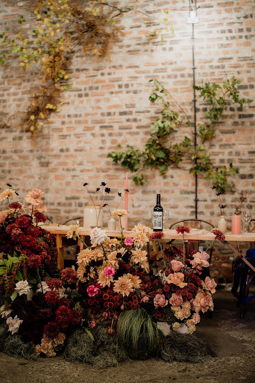 The Barn at Charleton Wedding Scott Arlow Photography Top Table Meadow Flowers