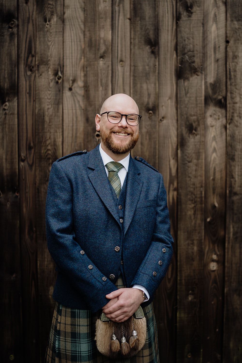 The Barn at Charleton Wedding Scott Arlow Photography Groom Suit Kilt Tie