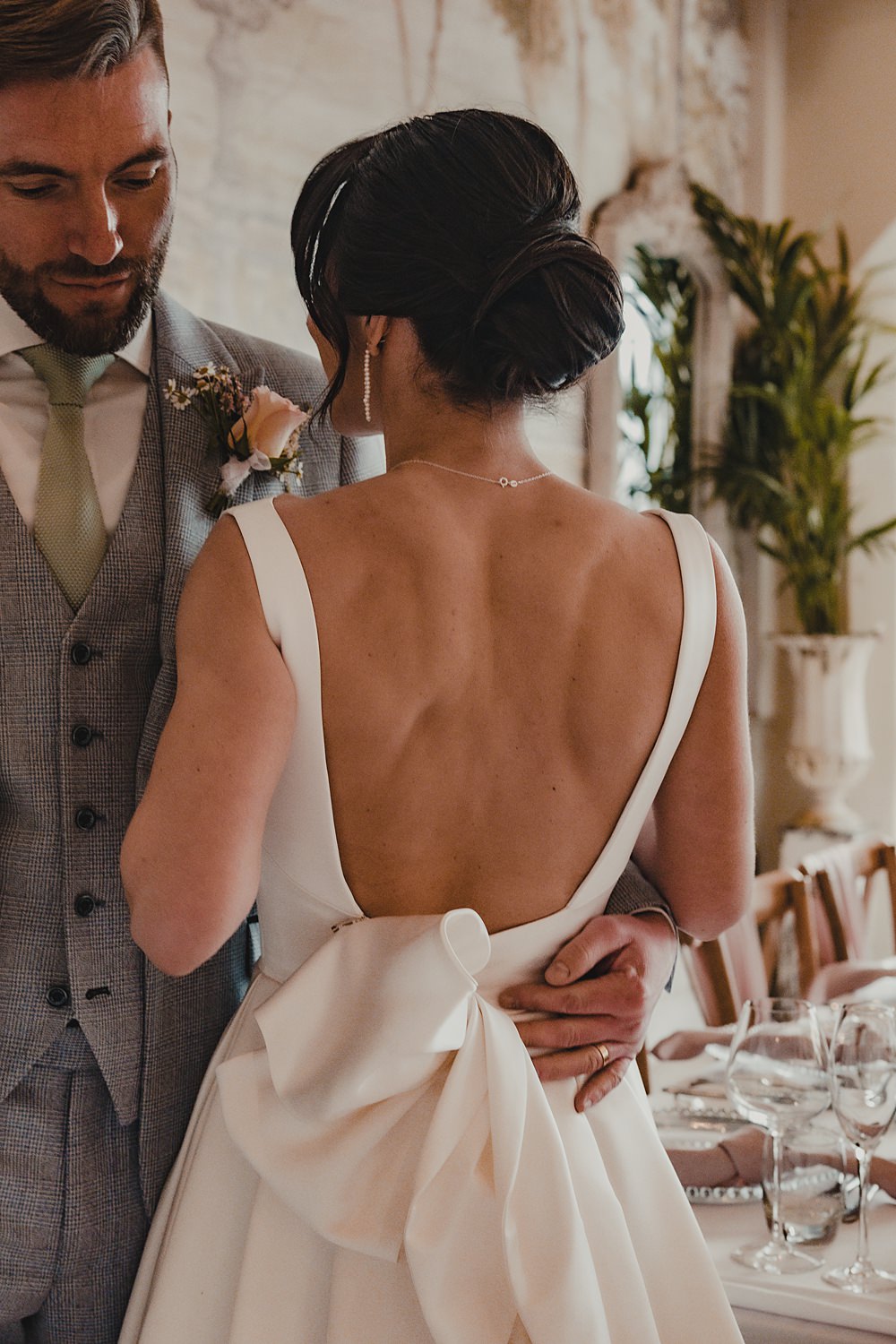 Wennington Hall Wedding Ideas Studio Dark Bow Back Gown Bride
