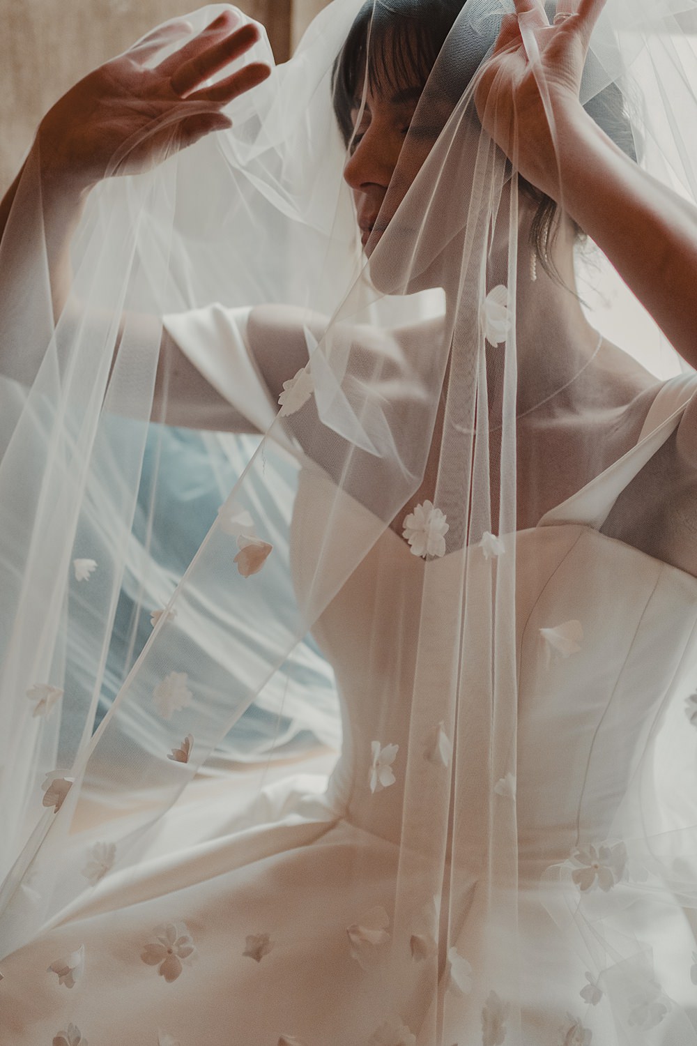 Wennington Hall Wedding Ideas Studio Dark Flower Veil