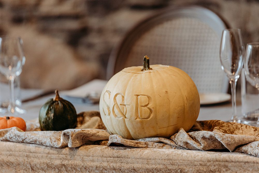 Clandeboye Lodge Hotel Wedding Silver Lace Photography Pumpkin Initials Decor Autumn