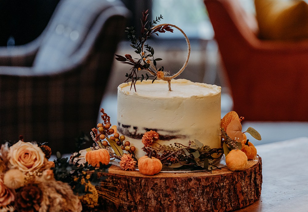 Clandeboye Lodge Hotel Wedding Silver Lace Photography Single Tier Cake Topper Log Stand