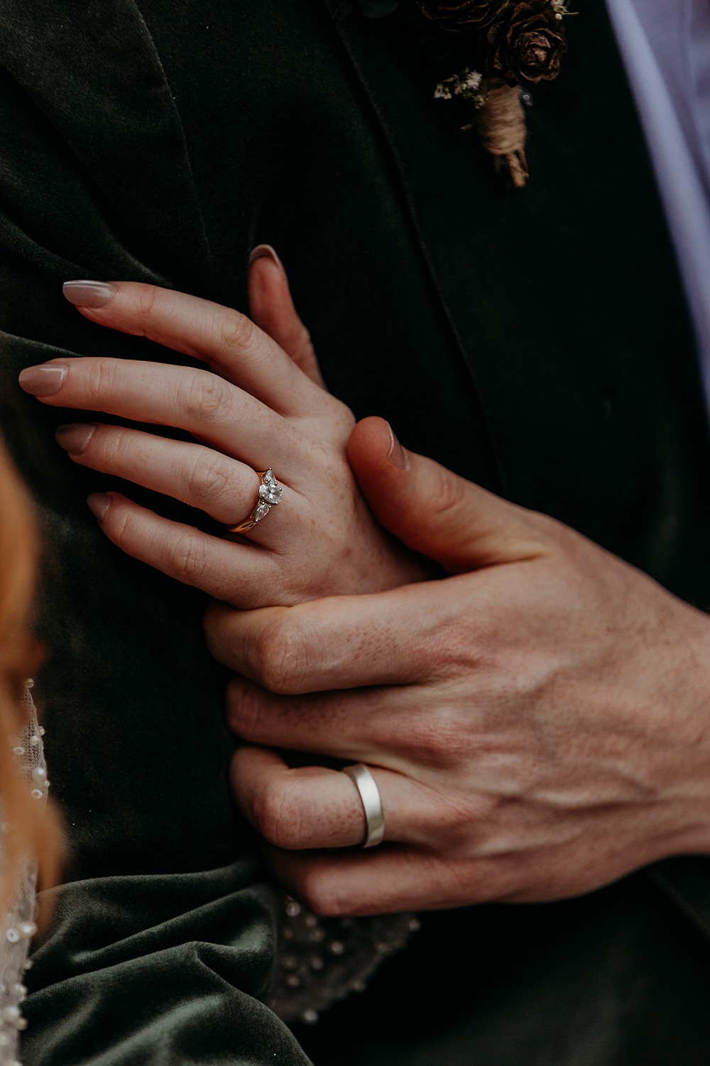 Clandeboye Lodge Hotel Wedding Silver Lace Photography Bride Groom Rings Nails