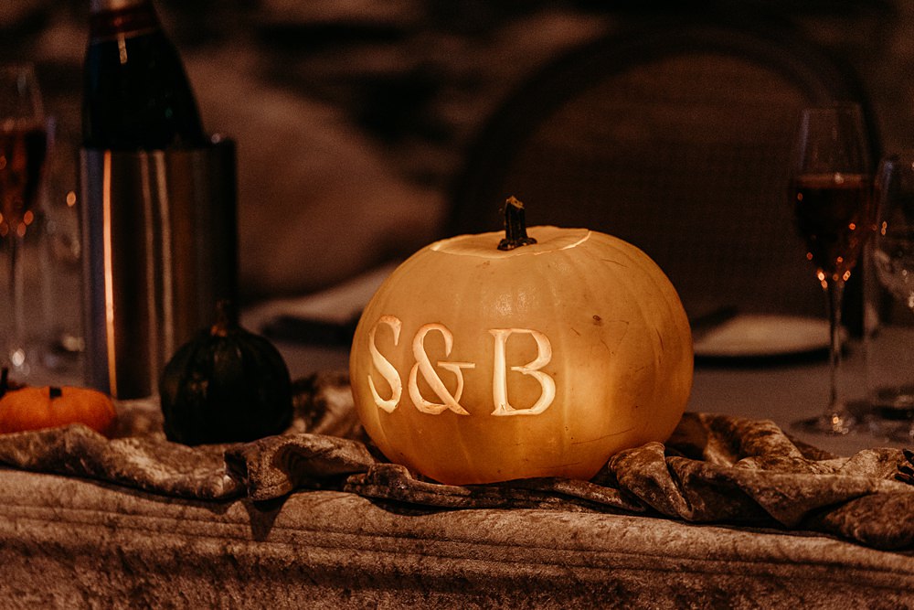 Clandeboye Lodge Hotel Wedding Silver Lace Photography Pumpkin Initials Decor Autumn