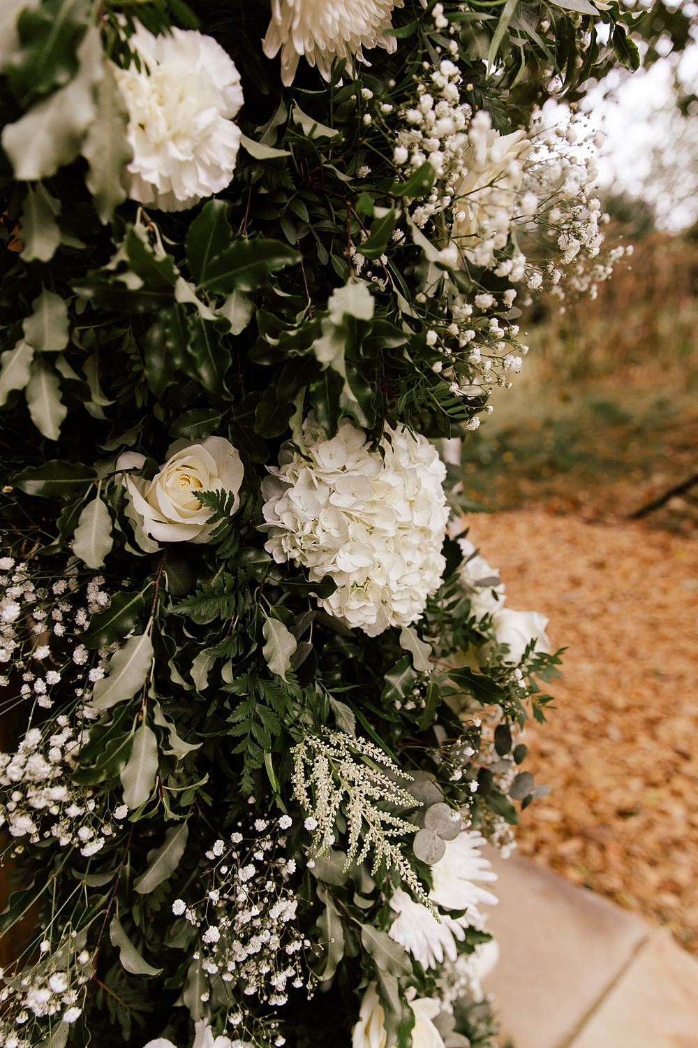 Crockwell Farm Wedding Amara Grace Photography Flower Pillars Backdrop Ceremony
