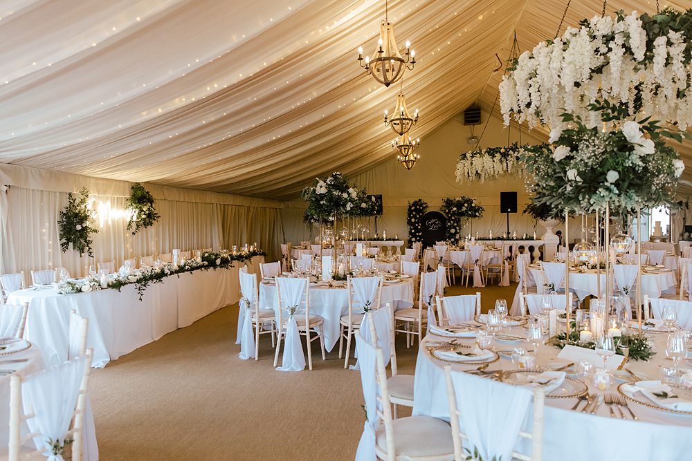 Crockwell Farm Wedding Amara Grace Photography Marquee Reception White Green Flowers Decor
