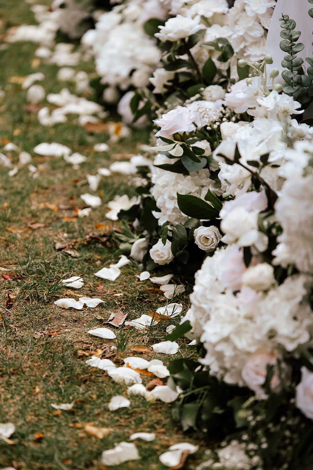 Crockwell Farm Wedding Amara Grace Photography Aisle White Flowers Meadow