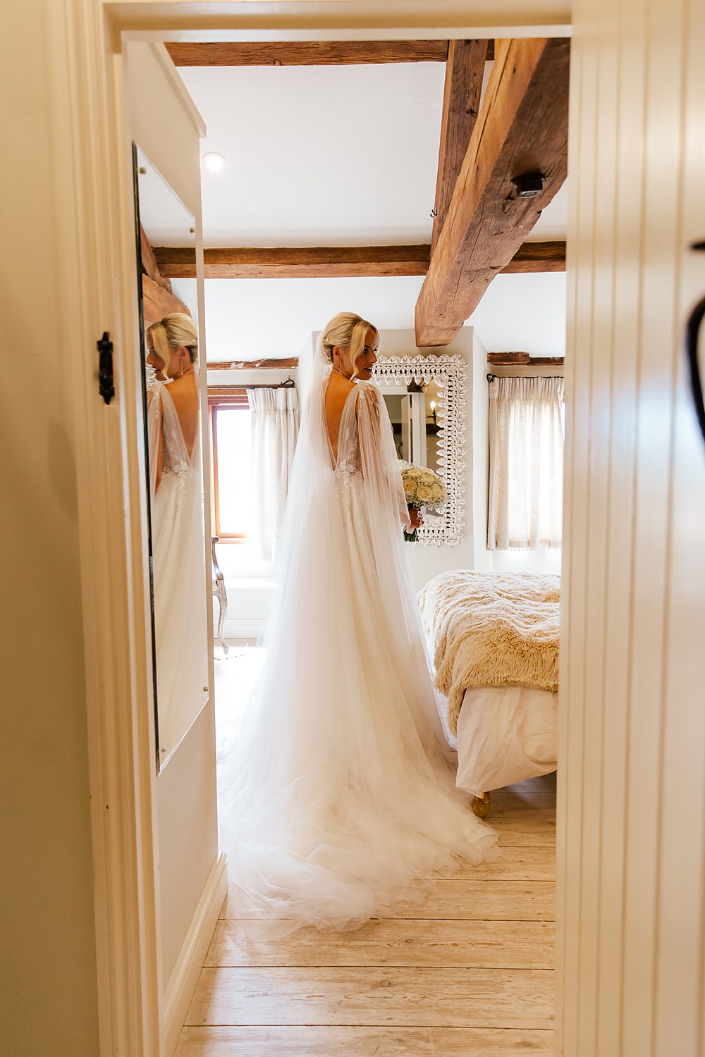 Crockwell Farm Wedding Amara Grace Photography Bride Dress Tulle Veil