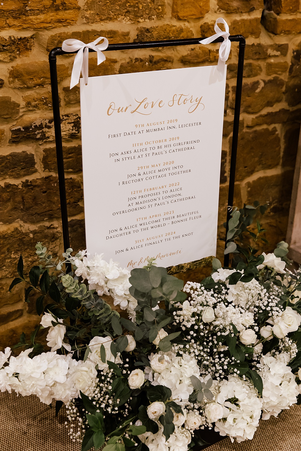 Crockwell Farm Wedding Amara Grace Photography Love Story Sign White Flowers