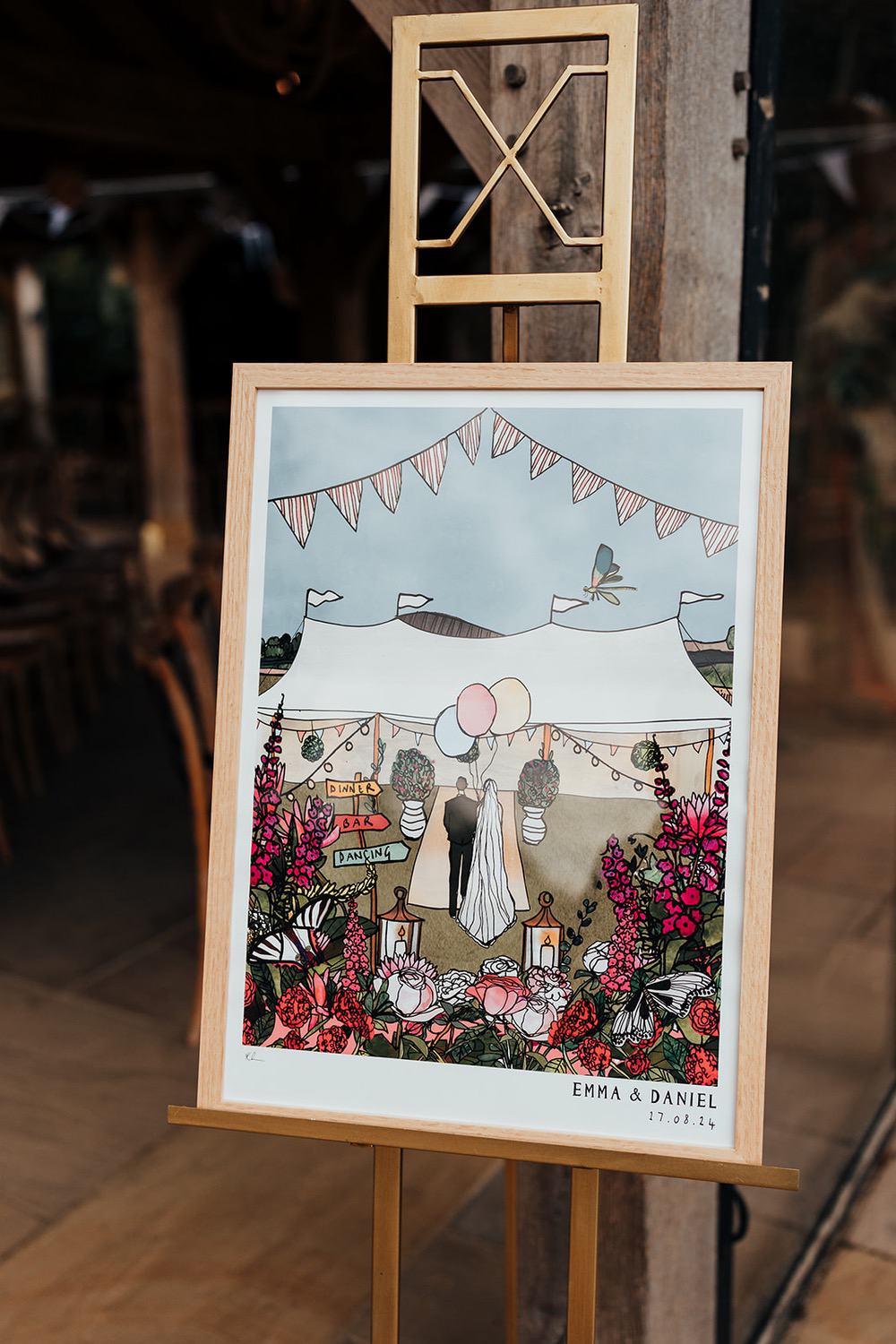 Mr Moleceys Marvellous Mill Wedding Nathan Walker Photography Illustration Personalised Welcome Sign